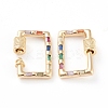 Brass Micro Pave Cubic Zirconia Screw Carabiner Lock Charms ZIRC-L093-57G-3
