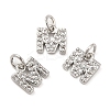 Brass Micro Pave Grade AAA Cubic Zirconia Charms ZIRC-P067-11P-M-NR-1