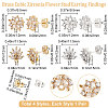 Beebeecraft 4 Pairs 4 Style Clear Cubic Zirconia Flower Stud Earring Findings EJEW-BBC0001-13-2