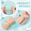 4Pcs 2 Colors C-Shaped 201 Stainless Steel Grooved Cuff Bangles STAS-UN0065-25A-4