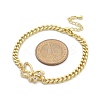 Brass Micro Pave Clear Cubic Zirconia Link Bracelets LS-BJEW-Z082-03G-01-5