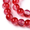 Transparent Crackle Baking Painted Glass Beads Strands DGLA-T003-01B-08-3