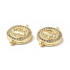 Eco-Friendly Rack Plating Brass Micro Pave Clear Cubic Zirconia Connector Charms KK-F845-03G-3
