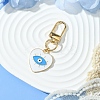 Heart with Evil Eye Alloy Enamel Pendant Decorations HJEW-YW00017-03-1