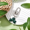 Lucky Clover Alloy Enamel Pendant Decoration HJEW-JM02502-02-2