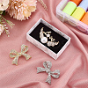 3Pcs 3 Styles Zinc Alloy Rhinestone Brooches for Backpack Clothes JEWB-AR0001-17-4