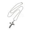 Alloy Cross Pandant Necklace with Ball Chains LS-NJEW-K245-001B-2