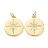 Brass Micro Pave Clear Cubic Zirconia Pendants ZIRC-P200-18A-G-2