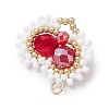 Glass Seed Beaded Pendants PALLOY-MZ00388-01-4