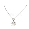 Alloy Disc with Word Pendant 304 Stainless Steel Mixed Chain OT Necklaces NJEW-JN05867-2