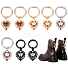 8Pcs 4 Styles Heart with Butterfly Alloy Enamel Shoe Charms HJEW-AB00731-1