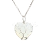 Opalite Heart Pendant Necklaces PW-WG58330-02-1