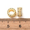 Brass Micro Pave Clear Cubic Zirconia European Beads CU-H003-01G-2