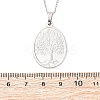 Oval Tree of Life 304 Stainless Steel Pendant Necklaces NJEW-M096-10P-3