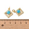 Brass Micro Pave Cubic Zirconia with Synthetic Opal Pendants KK-D096-17G-3