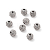 Round Brass Micro Pave Cubic Zirconia Beads ZIRC-N016-01P-4MM-2