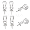 6Pcs Anti-Tarnish Rhodium Plated 925 Sterling Silver Snap on Bails STER-HY0001-07P-1