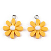 Opaque Resin Pendants LS-RESI-WH0037-01C-3