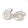 Rack Plating Spiral Shell Shape Brass Stud Earrings EJEW-B062-35P-2