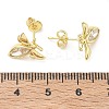 Brass Pave Single Cubic Zirconia Stud Earrings KK-CBA98BA-19G-5