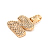 Brass Micro Pave Clear Cubic Zirconia Pendants KK-B099-01G-Z-2