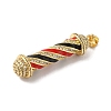 Rack Plating Brass Micro Pave Cubic Zirconia and Enamel Pendants KK-B092-14G-01-2