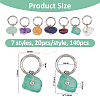 140Pcs 7 Styles Natural Gemstone Chip Charms with Brass Loops PALLOY-FH00120-2