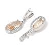 Brass Pave Cubic Zirconia Oval Stud Earrings for Women EJEW-I304-24P-10-2