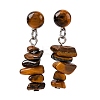 Natural Tiger Eye Dangle Stud Earrings EJEW-JE06371-03-2