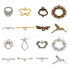 48pcs 8 styles Tibetan Style Alloy Toggle Clasp Rhinestone Settings FIND-PH0020-10-1