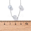 304 Stainless Steel Cat Eye Round Beads Handmade Chain Necklaces for Women NJEW-C073-01P-06-5