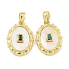 Brass with Cubic Zirconia with Sea Shell Pendants KK-Q820-19G-1
