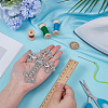 1Pc Cross Alloy Glass Rhinestone Decoration FIND-FG0004-94-3