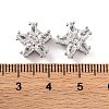 Brass Micro Pave Clear Cubic Zirconia Beads KK-S389-22P-3