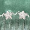 Brass Micro Pave Clear Cubic Zirconia Stud Earrings EJEW-G471-31P-01-1