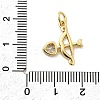 Bow and Arrow Brass Micro Pave Cubic Zirconia Pendants KK-C134-12G-4