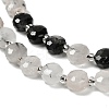 Natural Tourmalinated Quartz/Black Rutilated Quartz Beads Strands G-B153-A08-4