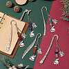 5Pcs 5 Styles Christmas House & Angel Alloy Pendant Bookmarks AJEW-JK00341-2