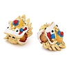 Alloy Enamel European Beads ENAM-M008-27G-2