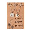 Mother and Daughter 304 Stainless Steel Dandelion Flat Round Pendant Necklaces for Women FS-WGEED69-02-1