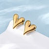 Ion Plating(IP) 304 Stainless Steel Heart Stud Earrings for Women EJEW-F300-09G-2