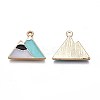 Rack Plating Alloy Enamel Pendants ENAM-S122-67-3