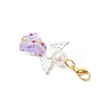 Christmas Tree Angel Glass Pendant Decorations HJEW-JM04346-5