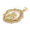 Brass Micro Pave Clear Cubic Zirconia Pendants KK-Q813-16D-G-2