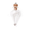 Teardrop Glass Cork Bottle Pendants LS-AJEW-A041-01D-2