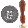 Brass Wax Seal Stamp with Handle AJEW-WH0184-0964-1