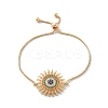 Sun Brass Micro Pave Cubic Zirconia Link Slider Bracelets KK-R217-49G-01-4