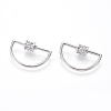 Brass Micro Pave Cubic Zirconia Screw Carabiner Lock Charms ZIRC-I031-04P-1