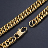 Men's 304 Stainless Steel Cuban Link Chain Bracelets BJEW-T015-01B-19-G-2