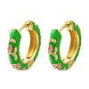 Rack Plating Flower Brass Enamel Hoop Earrings EJEW-H143-13G-3